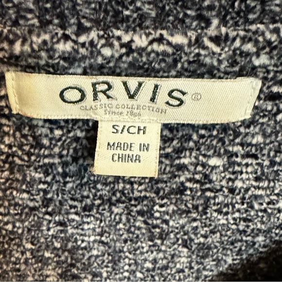 ORVIS Women's Size SM Chenille V-Neck Pullover Sweater Blue Marled Outdoors EUC - Picture 12 of 17
